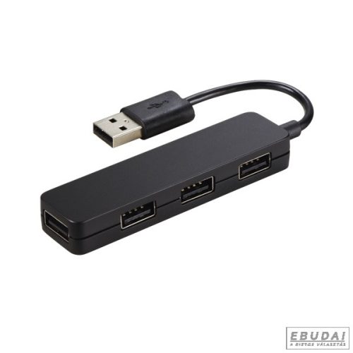 Hama "SLIM" 4 portos fekete USB 2.0 HUB