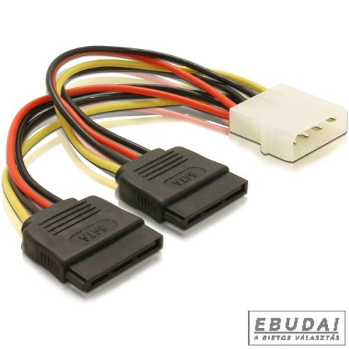 Delock 2 db SATA HDD – 4 tűs apa (Molex) hálózati