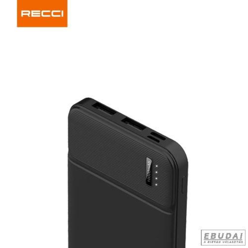 Recci RPB-N16B 10000mAh fekete powerbank