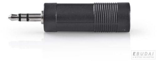 Nedis CAGB22935BK - Sztereó audio adapter | 3, 5 mm-es dugó - 6, 35 mm-es aljzat | Fekete 