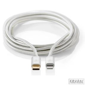   NEDIS USB 2.0 Type C Lightning Töltő/adat Ezüst 1m CCTB39650AL10 