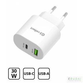   MTCB-PD30WNE-W Cellect Hálózati gyorstöltő adapter 30W, Fehér