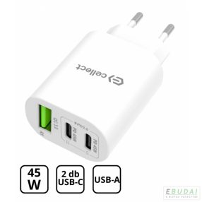   MTCB-PD45W-W Cellect Hálózati gyorstöltő adapter 45W, Fehér